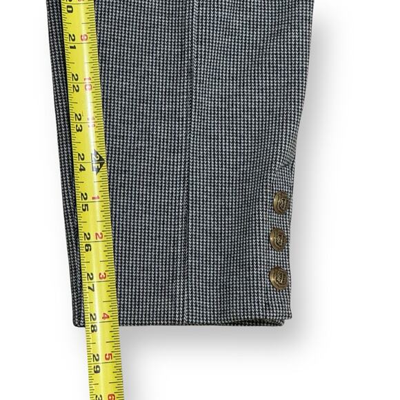 Talbots Pants Womens Large Black Houndstooth Ankle Snaps Stretch Waist Pull-On - Picture 9 of 9